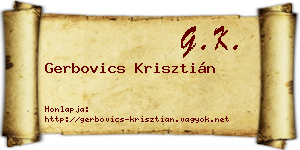 Gerbovics Krisztián névjegykártya